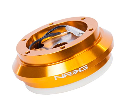 NRG Innovations Short Hub Racing Style Steering Wheel, Lockable Aluminum Steering Shaft, 6x70mm Bolt Pattern Quick Release Adapter Unit, Compatible With 94-02 Honda Accord, Rose Gold, NRG-SRK-130H-RG