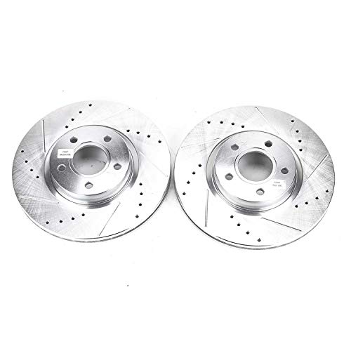 Power Stop Front EBR896XPR Drilled & Slotted Rotor Pair For Ford C-Max, Ford Escape, Volvo C30, Volvo C70, Volvo S40, Volvo V50 [Model Specific]