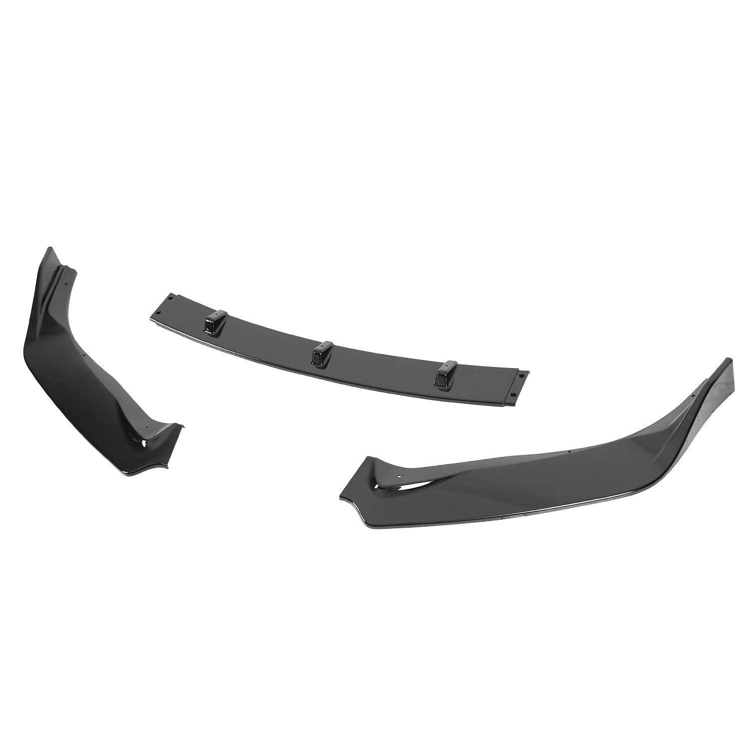 Glossy Black Spec-D Tuning Front Bumper Lip Spoiler Splitter Kits 3PC Compatible with Nissan Sentra 2016-2019