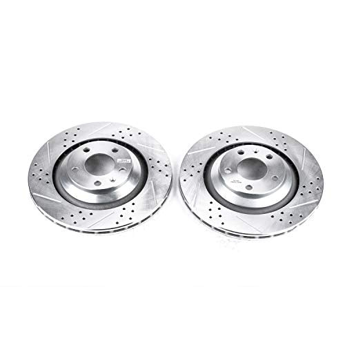 Rear Power Stop EBR829XPR Drilled & Slotted Rotor Pair For Audi A6 2006, Audi A6 Quattro 2005-2011 [Model Specific]
