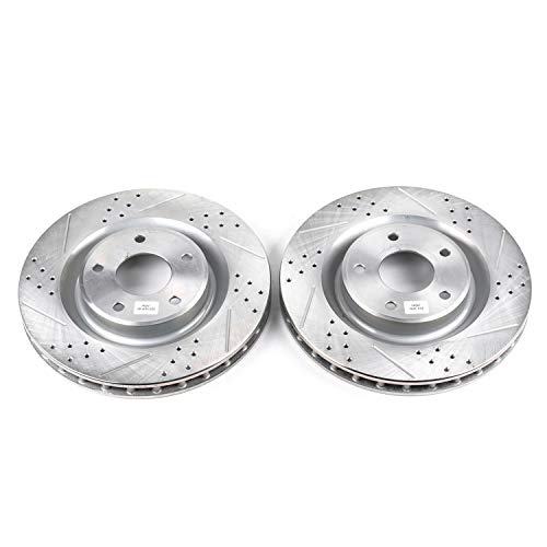 Power Stop AR82101XPR Evolution Front Drilled & Slotted Rotor Pair For Cadillac XLR 2005-2007, Chevrolet Corvette 2005-2013 [Model Specific]