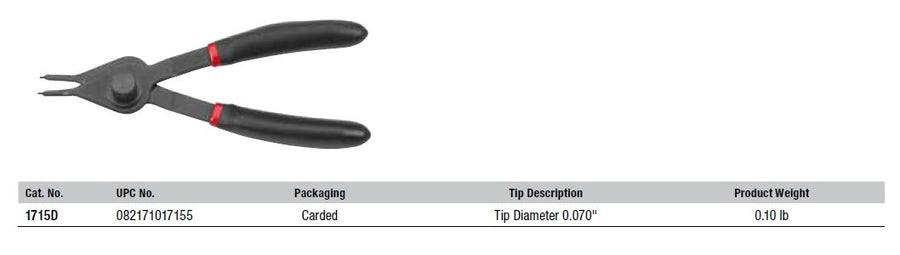 Convertible Snap Ring Pliers GEARWRENCH Fixed Tip - 1715D,Black