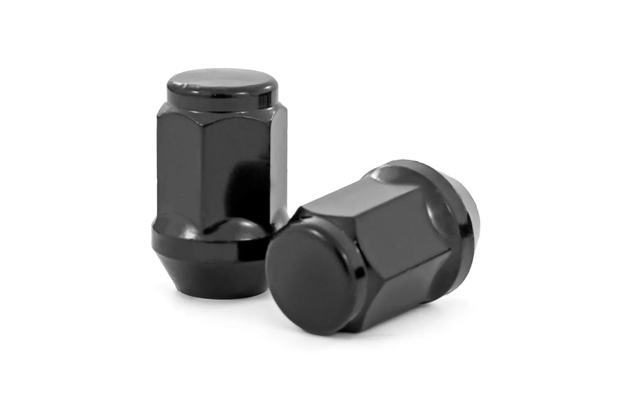 16-Piece Rough Country Lug Nut Set - M12x1.5, Bulge Acorn Style, Black, Fits Most Aftermarket Wheels