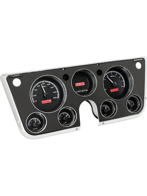 Dakota Digital 67 68 69 70 71 72 Chevy Analog Pickup Truck Dash Gauge Black Alloy Red VHX-67C-PU-K-R