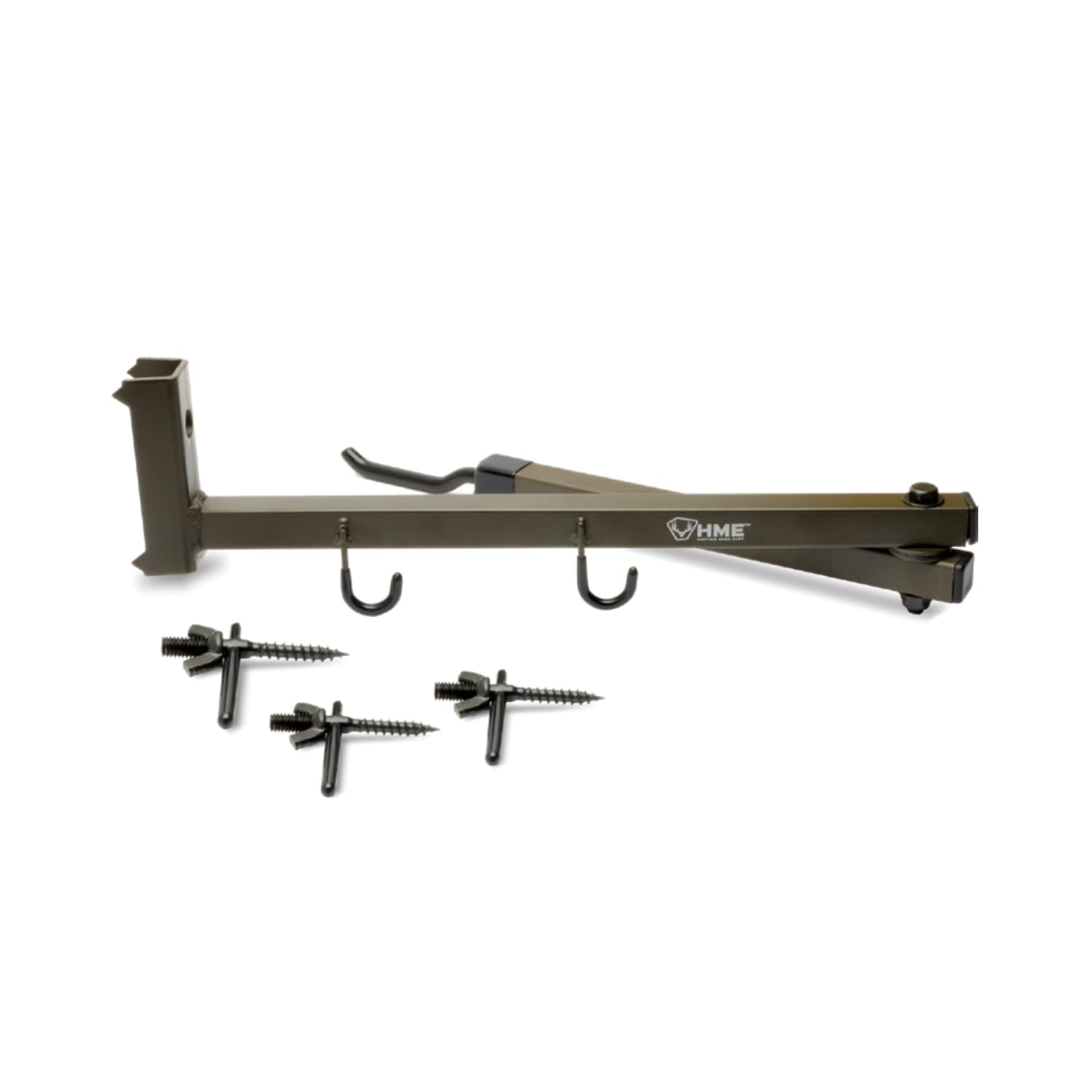 HME Easy-to-Attach High-Quality Secure Better Tree Stand Bow Hanger - Includes Two Accessory Hooks and Three Mounting Screws