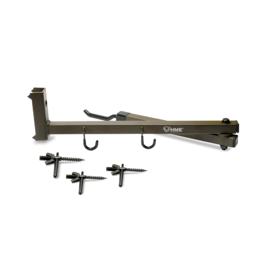 HME Easy-to-Attach High-Quality Secure Better Tree Stand Bow Hanger - Includes Two Accessory Hooks and Three Mounting Screws