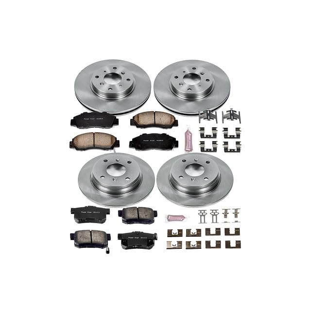 Power Stop Autospecialty KOE1038 Front and Rear Replacement Brake Kit-OE Brake Rotors & Ceramic Brake Pads For Honda Prelude 1993-1996 [Model Specific]