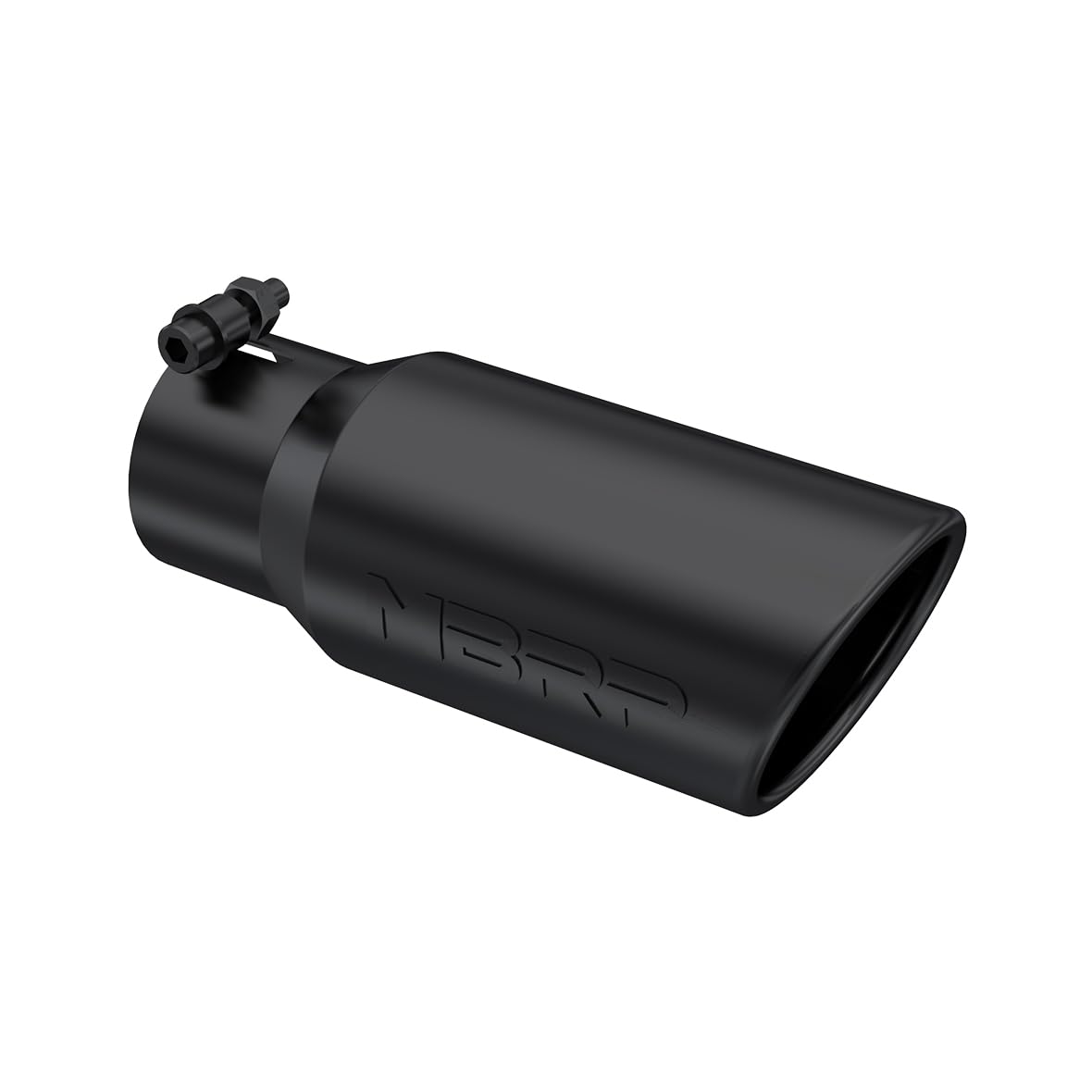 Black MBRP T5155BLK Angled Rolled End Tip, 4" O.D., 3" Inlet, 10" Length