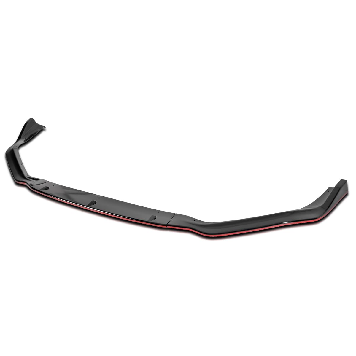 Spec-D Tuning Front Bumper Lip Spoiler Glossy Black Red Trim 3PC Compatible with 2014-2016 Lexus IS250 F-Sport