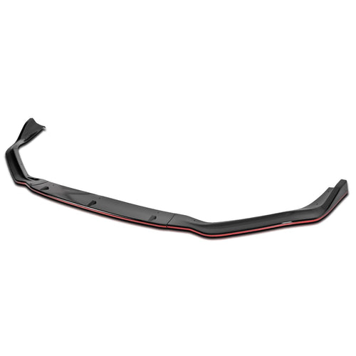 Spec-D Tuning Front Bumper Lip Spoiler Glossy Black Red Trim 3PC Compatible with 2014-2016 Lexus IS250 F-Sport