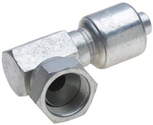 MegaCrimp Couplings Gates 12G-16FJX90BLK, Female JIC 37 Flare Swivel, 90 Block, Zinc Plated Carbon Steel, 4.53", 3/4" ID