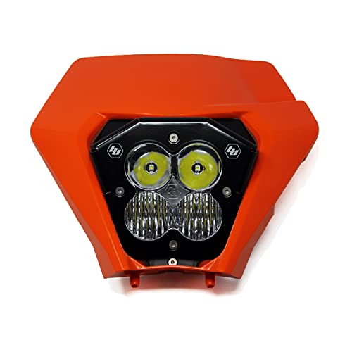 Motorcycle Headlight Kit Baja Designs XL Pro (D/C) with 2020-22 Shell for KTM XC, EXC Motorcycles (Driving/Combo Lens; Clear)