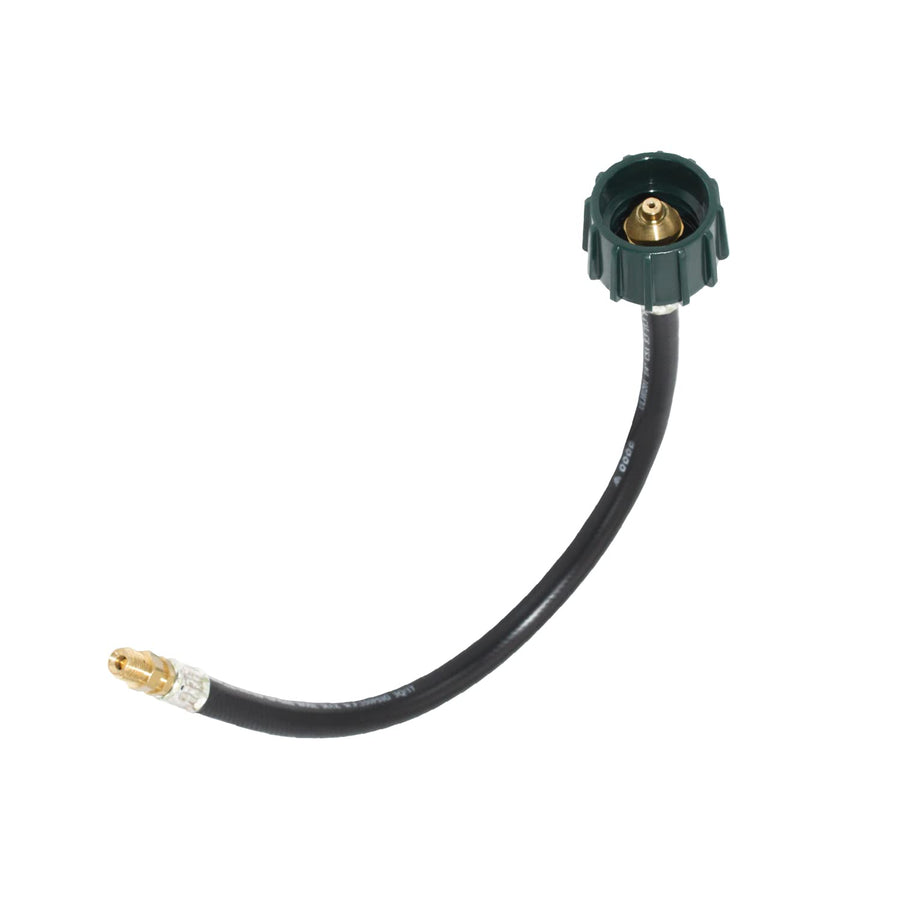 15-inch Flame King Pigtail Hose Connectors, 1/4" Male Inverted Flare for RV, Van or Trailer, Propane Tank 2-Stage Auto Changeover Regulators, Black/Green