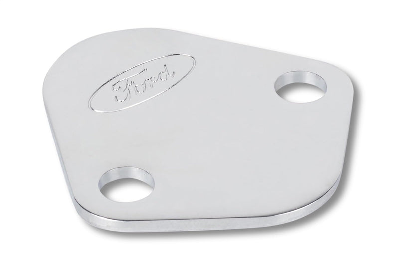Chrome Fuel Pump Block-Off Plate w/Ford Logo