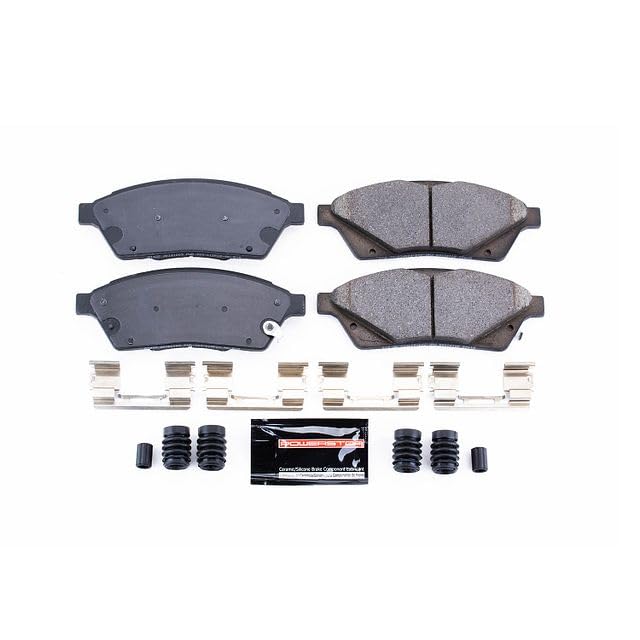 Power Stop Z23-1422 Z23 Evolution Sport Carbon Fiber Infused Ceramic Brake Pads with Hardware For Cadillac SRX 2010-2016, Saab 9-4X 2011 [Model Specific]