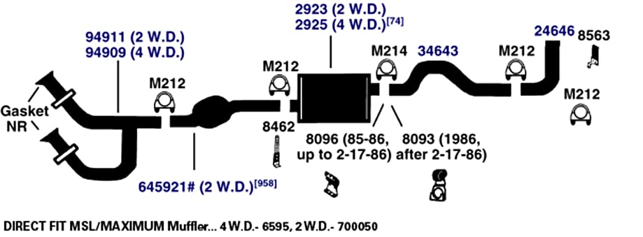 Exhaust Muffler AP Exhaust Products 6595