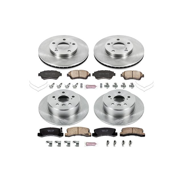 POWERSTOP Autospecialty KOE2776 Front and Rear Replacement Brake Kit-OE Brake Rotors & Ceramic Brake Pads For Lexus ES300 1992-1996, Toyota Camry 1992-1996 [Model Specific]