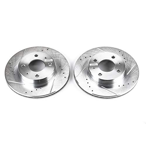 Power Stop Front JBR754XPR Evolution Drilled & Slotted Rotor Pair For Nissan 200SX 1995-1998, Nissan Sentra 1998-2000 [Model Specific]