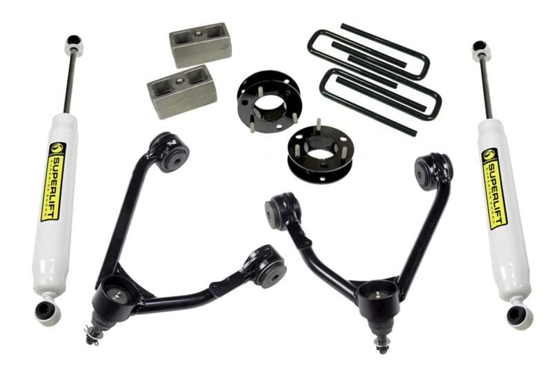 SUPERLIFT SUSPENSION RealTruck 3.5" Lift Kit | Complete Lift Kit with Rear Shadow Series Shocks & Upper Control Arms | 3800 | Fits 2014-2019 Chevrolet Silverado/GMC Sierra 1500 2WD Legacy