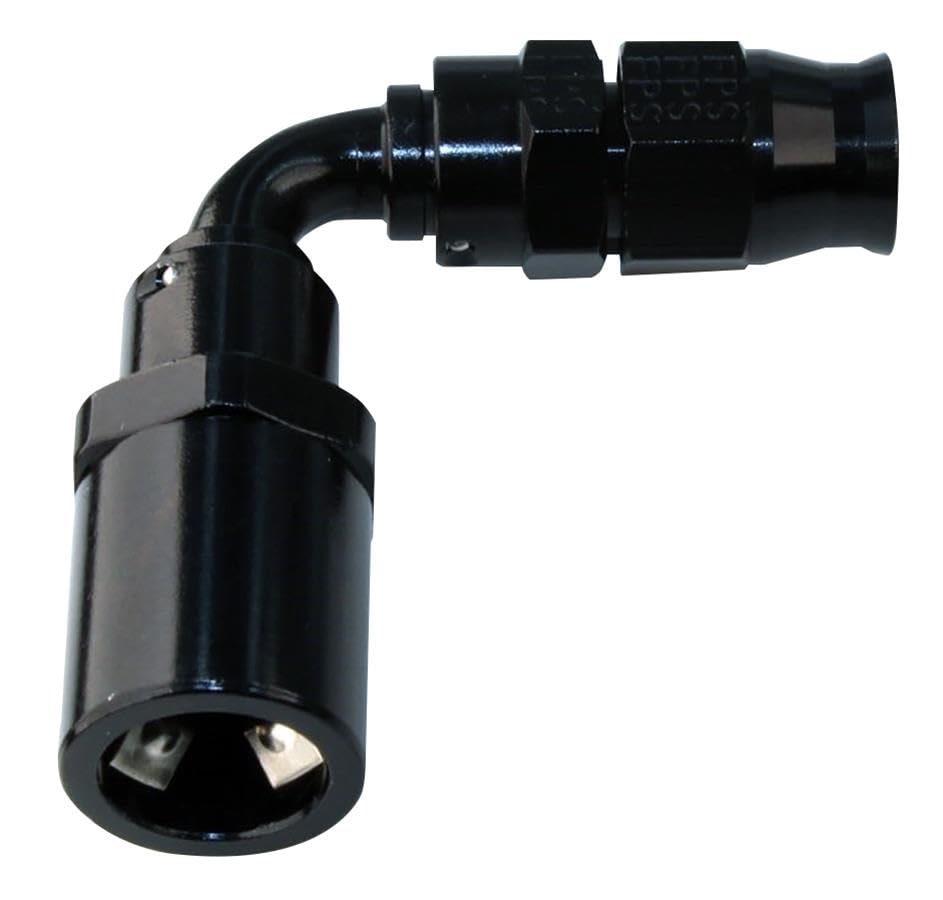 90 Degree Fragola -6AN Quick Disconnect 3/8 EFI Hose End Black Real Street