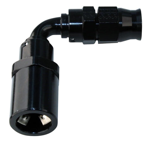 90 Degree Fragola -6AN Quick Disconnect 3/8 EFI Hose End Black Real Street