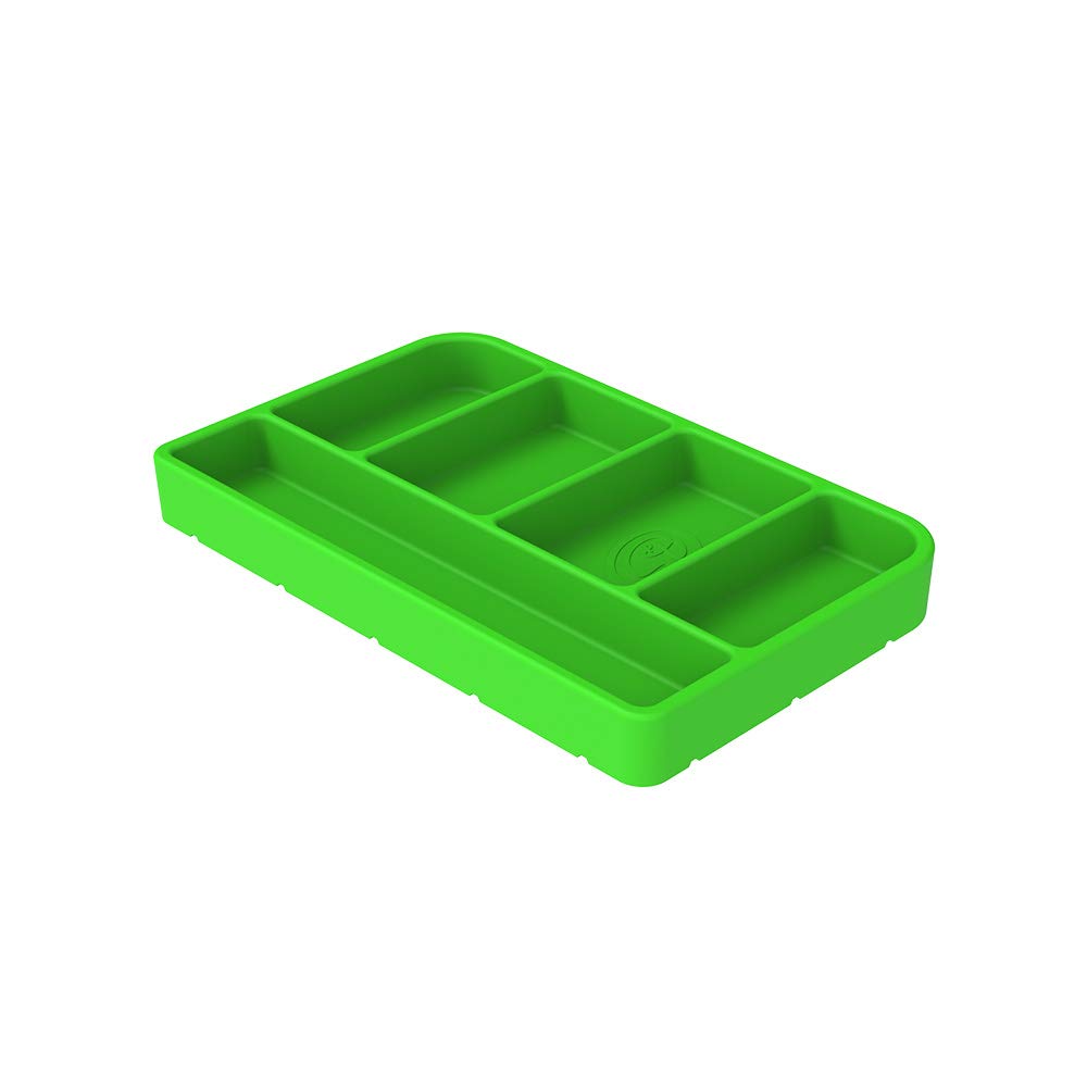 S&B Flexible Non-Slip Silicone Tool Tray | Tool Mat | Tool Organizer | Tool Holder (3pc Set, Lime Green, 80-1000)