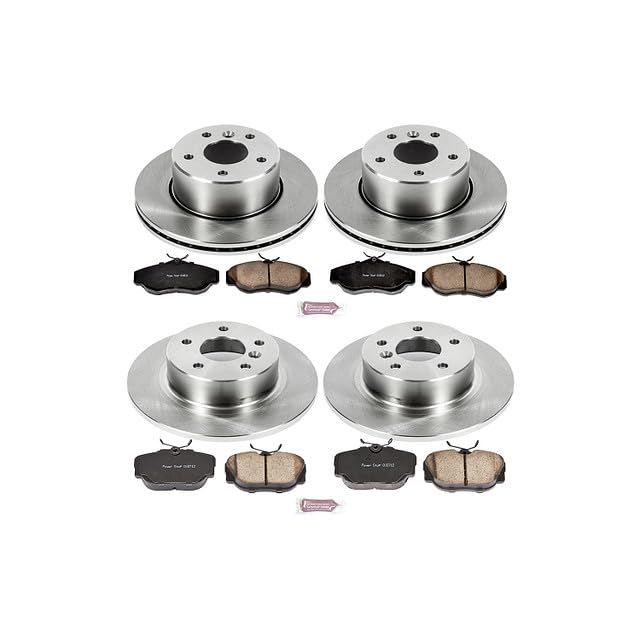 POWERSTOP Autospecialty KOE6153 Front and Rear Replacement Brake Kit-OE Brake Rotors & Ceramic Brake Pads For Land Rover Discovery 1999-2004 [Model Specific]
