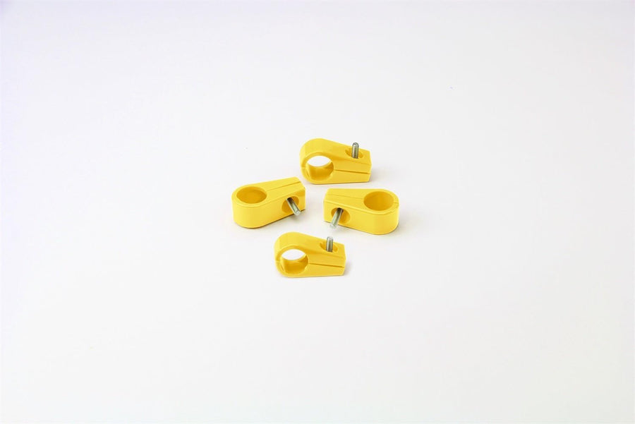 Single Place T-CLAMP, 9/16" (#6AN), 4 Pieces, Yellow