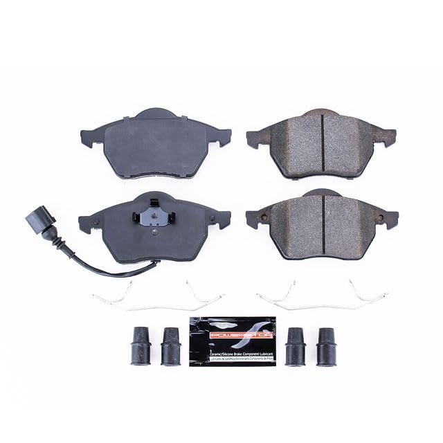 Power Stop Z23-687A Z23 Sport Carbon Fiber Infused Ceramic Brake Pads with Hardware For Audi TT, Audi TT Quattro, Audi TT Quattro, VW Beetle, VW Golf, VW Jetta [Model Specific]