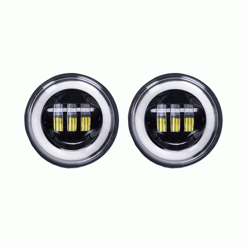 Motorcycle METRA - Auxiliary Lights with Black Face and Full Halo - (BC-452B)