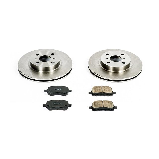 POWERSTOP Autospecialty KOE1152 Front Replacement Brake Kit-OE Brake Rotors & Ceramic Brake Pads For Chevrolet Prizm 1998-2002, Toyota Corolla 1998-2002 [Model Specific]