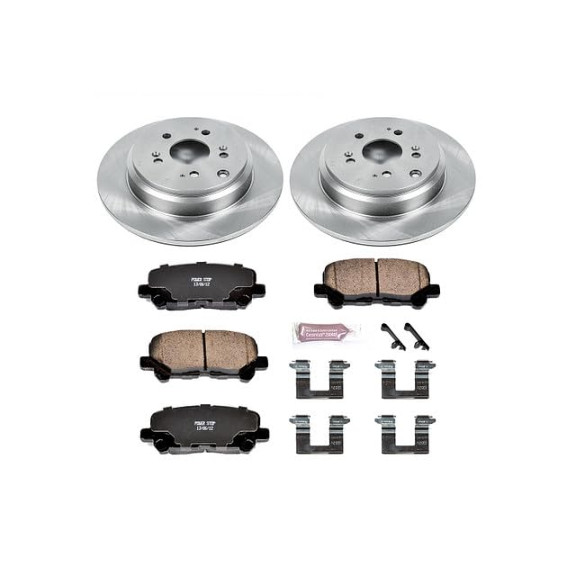 POWERSTOP Autospecialty KOE5839 Rear Replacement Brake Kit-OE Brake Rotors & Ceramic Brake Pads For Honda Pilot 2012-2015 [Model Specific]