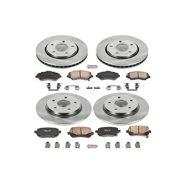 POWERSTOP Autospecialty KOE4015 Front and Rear Replacement Brake Kit-OE Brake Rotors & Ceramic Brake Pads For Chrysler Town & Country, Dodge Grand Caravan, Dodge Journey, VW Routan [Model Specific]