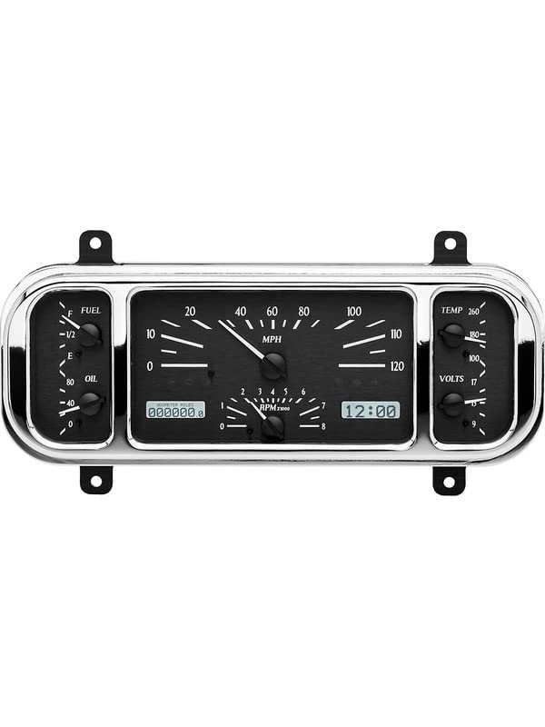 Dakota Digital VHX-37C-K-W 37 38 Chevy Car Analog Dash Gauge System Black Alloy White