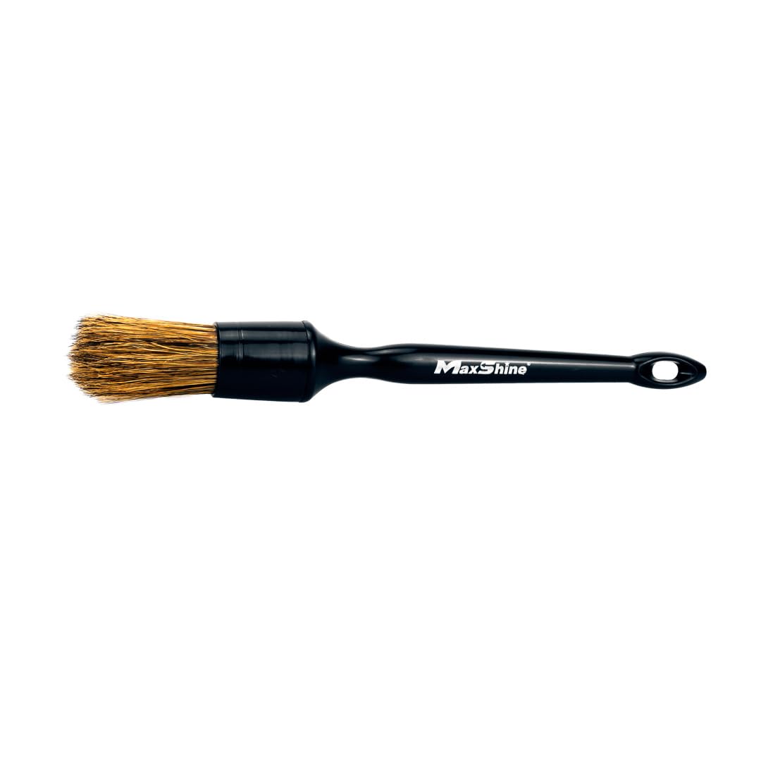 Maxshine Premium Universal Natural Boar’s Hair Detailing Brush #14 – Plastic Handle with No-Shed Bristles – Ideal for Cleaning Engines, Wheels, Interiors, Air Vents & More