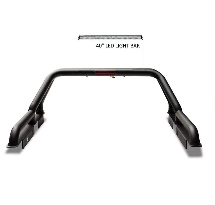 Gladiator Black Horse Roll Bar W/40" Led Light Bar Modular Black Compatible with 2019-2022 Ford Ranger-GLRB-07B-KIT
