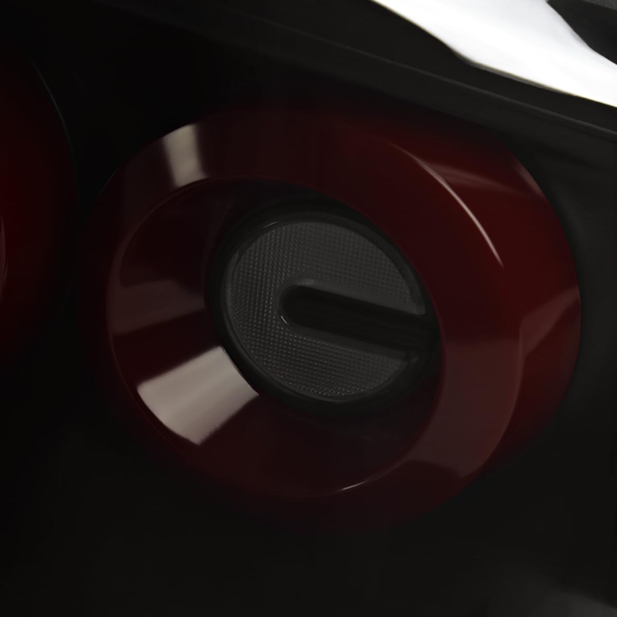 Black Smoke SPEC-D TUNING Full LED Tail Lights w/Red Fiber Optic Halo Ring, Sequential Turn Signal, and Startup Animation Compatible with 2003-2007 Infiniti G35, Left + Right Pair Assembly