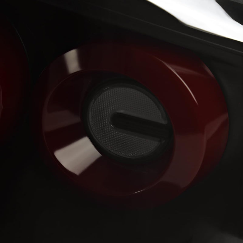 Black Smoke SPEC-D TUNING Full LED Tail Lights w/Red Fiber Optic Halo Ring, Sequential Turn Signal, and Startup Animation Compatible with 2003-2007 Infiniti G35, Left + Right Pair Assembly