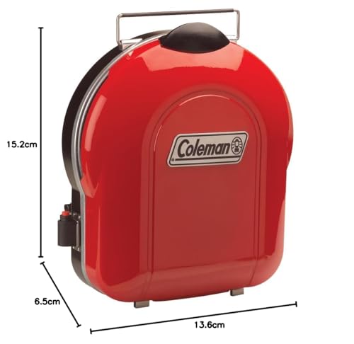 Coleman 6,000 BTU Fold ‘N Go Portable Propane Grill, Lightweight Gas Grill with Push-Button Starter & Adjustable Horseshoe Burner, Great for Camping, Tailgating, Grilling, BBQ
