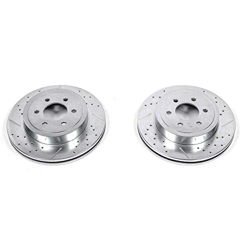 Power Stop Front AR8760XPR Rotor Pair Drilled & Slotted For Dodge Dakota 2003-2004 [Model Specific]