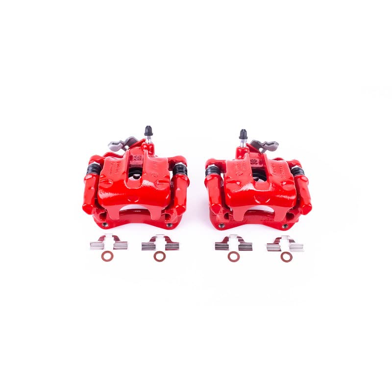 Power Stop S1714 Rear Pair of High-Temp Red Powder Coated Calipers