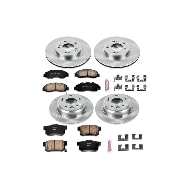 Power Stop Autospecialty KOE2717 Front and Rear Replacement Brake Kit-OE Brake Rotors & Ceramic Brake Pads For Acura Legend 1991-1995 [Model Specific]