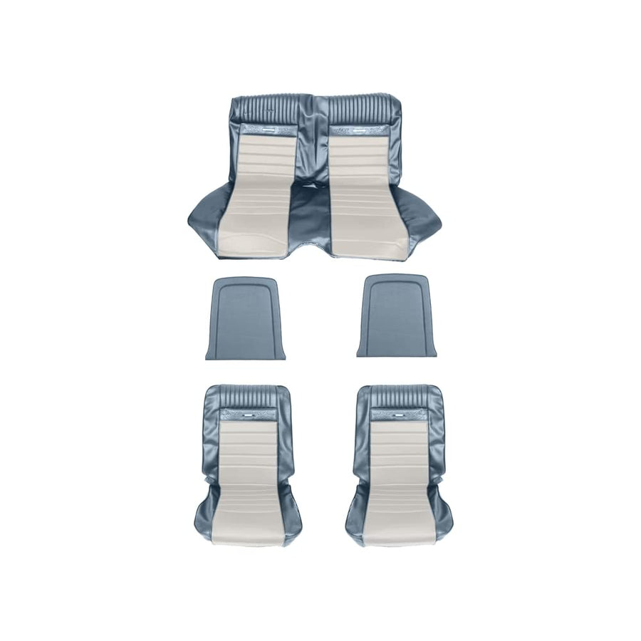 Classic Scott Drake - 65-66 Pony Upholstery (Blu/Wt) (65CP-P-FULL-BL)