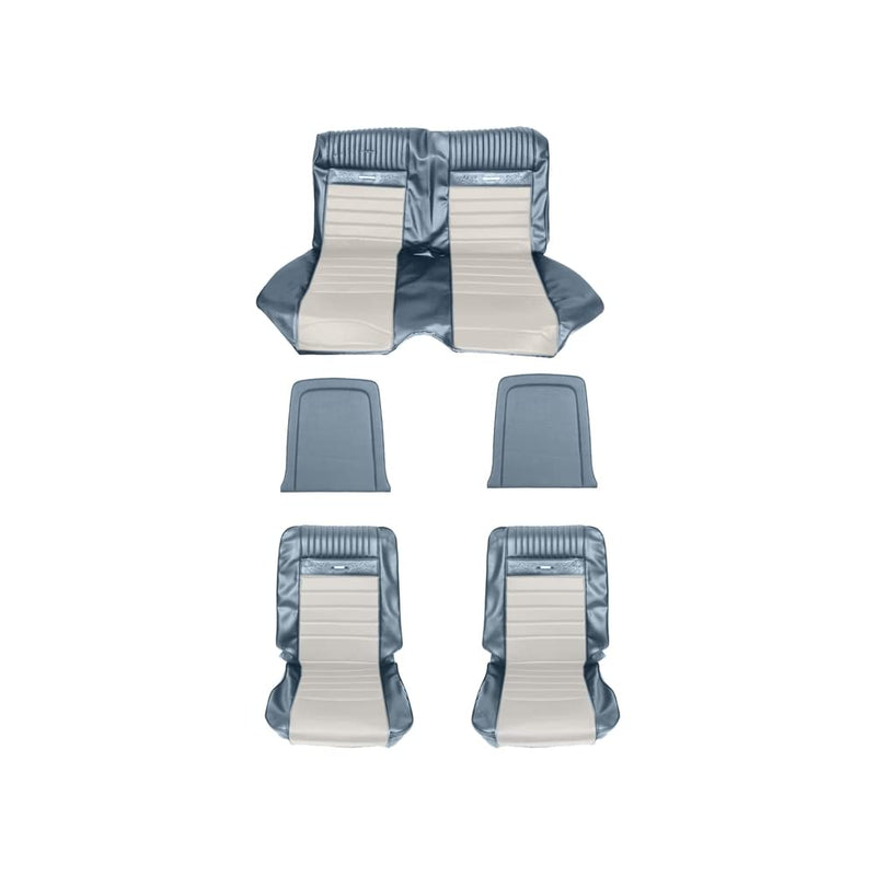 Classic Scott Drake - 65-66 Pony Upholstery (Blu/Wt) (65CP-P-FULL-BL)