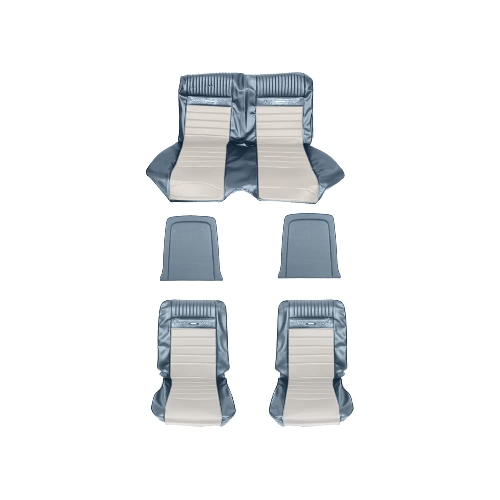 Classic Scott Drake - 65-66 Pony Upholstery Blue/Wt (65CV-P-FULL-BL)