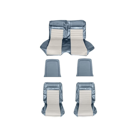Classic Scott Drake - 65-66 Pony Upholstery Blue/Wt (65CV-P-FULL-BL)