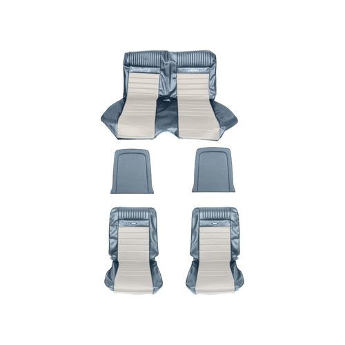 Classic Scott Drake - 65-66 Pony Upholstery Blue/Wt (65CV-P-FULL-BL)