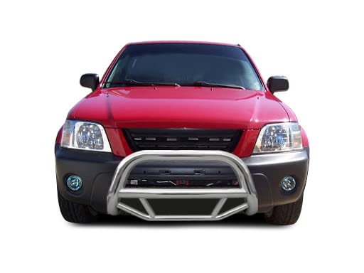 Max Bull Bar Black Horse No Skid Plate Stainless Steel Compatible with 1997-2001 Honda CR-V-MBS-HOB3501