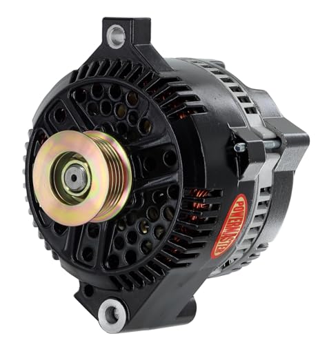 Alt Ford 3G Powermaster Black 200A 6 grv Pulley Large Frame Str MTG Threaded MTG Ear OE Only VR