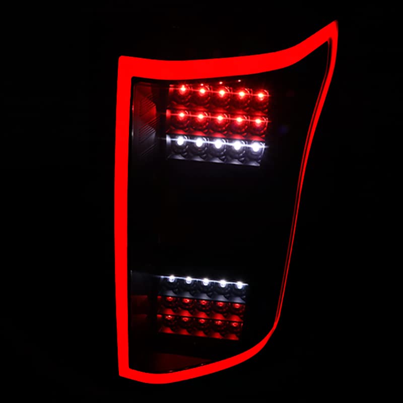 Black Tail Lights w/LED Light Bar SPEC-D TUNING Compatible with 2018-2020 Ford F-150, Left + Right Pair Assembly